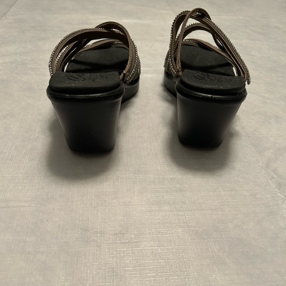Skechers Black and Brown Wedges with Sparkling Straps - Picture 7 of 7